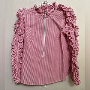 Ruffled pinstripe top